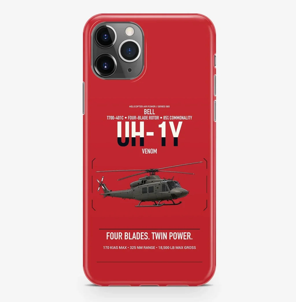 Bell UH-1Y Venom design on red magsafe iphone case, for iPhone Pro Max
