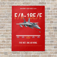 Thumbnail for F A-18E F Buddy Tanker vertical canvas print - no frame - red background