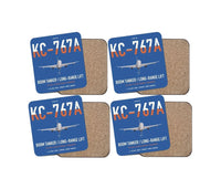 Thumbnail for Boeing KC-767A design on blue 4 pieces set coaster