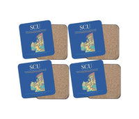 Thumbnail for Antonio Maceo Airport (SCU) design on blue 4 pieces set coaster