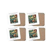 Thumbnail for The Volcano Overflight - Designed Coasters design on white 4-pieces-set