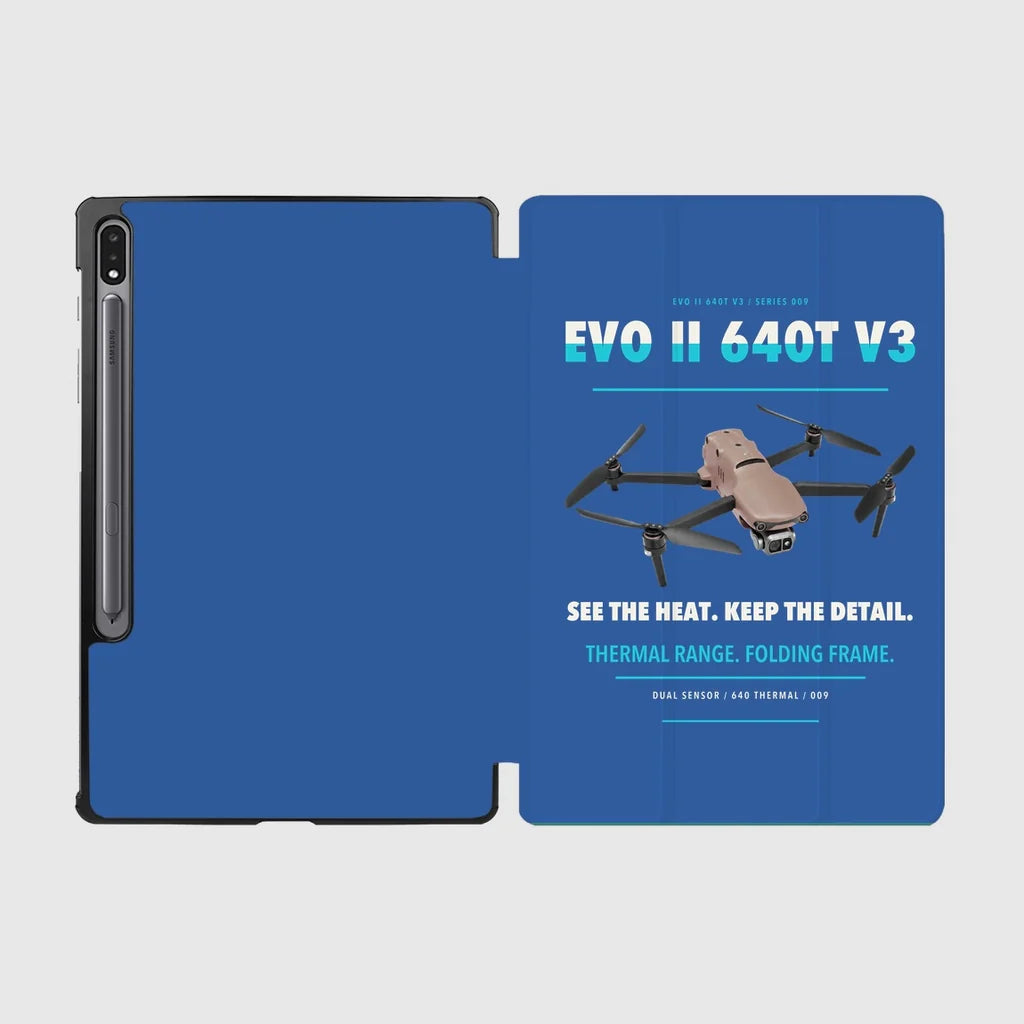 Autel EVO II Dual 640T V3 design on blue samsung tablet tablet case
