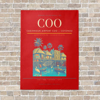 Thumbnail for Cadjehoun Airport COO — Cotonou vertical canvas print - no frame - red background
