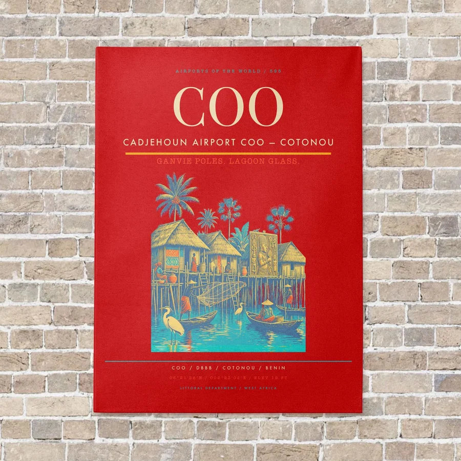 Cadjehoun Airport COO — Cotonou vertical canvas print - no frame - red background