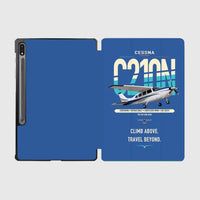 Thumbnail for Cessna T210N Centurion design on blue samsung tablet tablet case