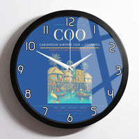 Thumbnail for Cadjehoun Airport (COO) design on blue framed wall clock