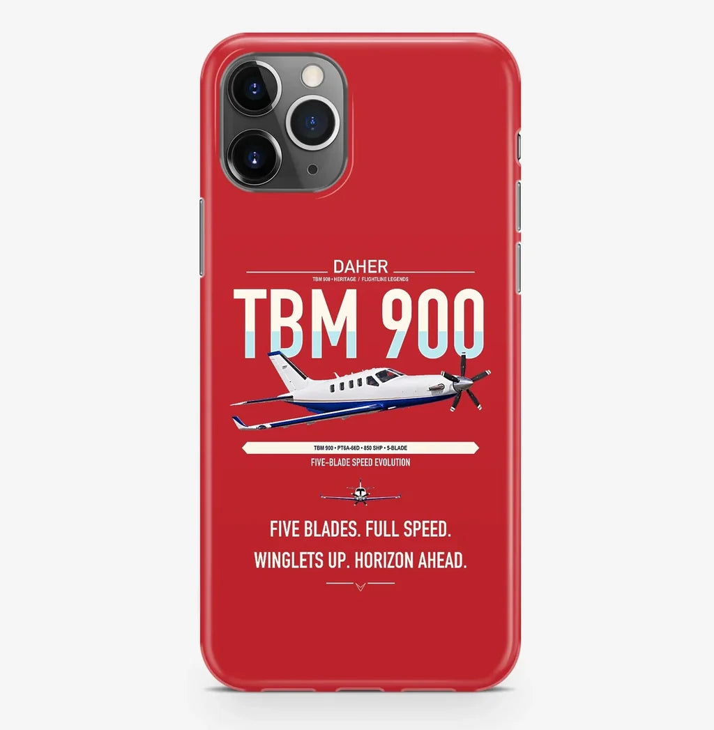 Daher TBM 900 design on red magsafe iphone case, for iPhone Pro Max