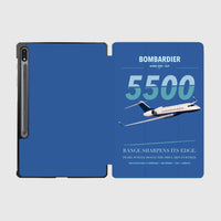 Thumbnail for Bombardier Global 5500 design on blue samsung tablet tablet case