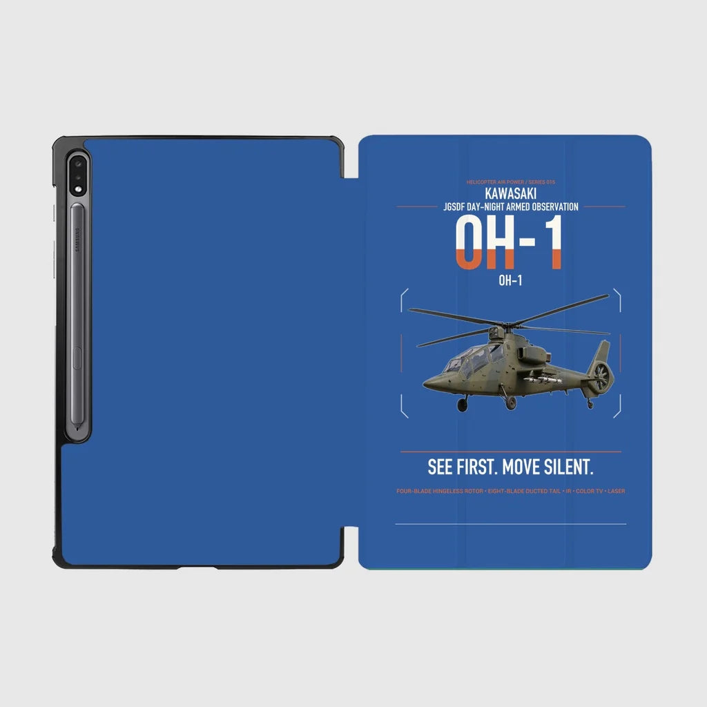 Kawasaki OH-1 design on blue samsung tablet tablet case