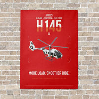 Thumbnail for Airbus H145 D3 vertical canvas print - no frame - red background