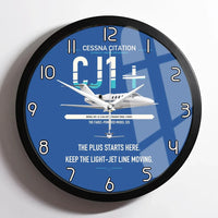 Thumbnail for Cessna Citation CJ1+ design on blue framed wall clock