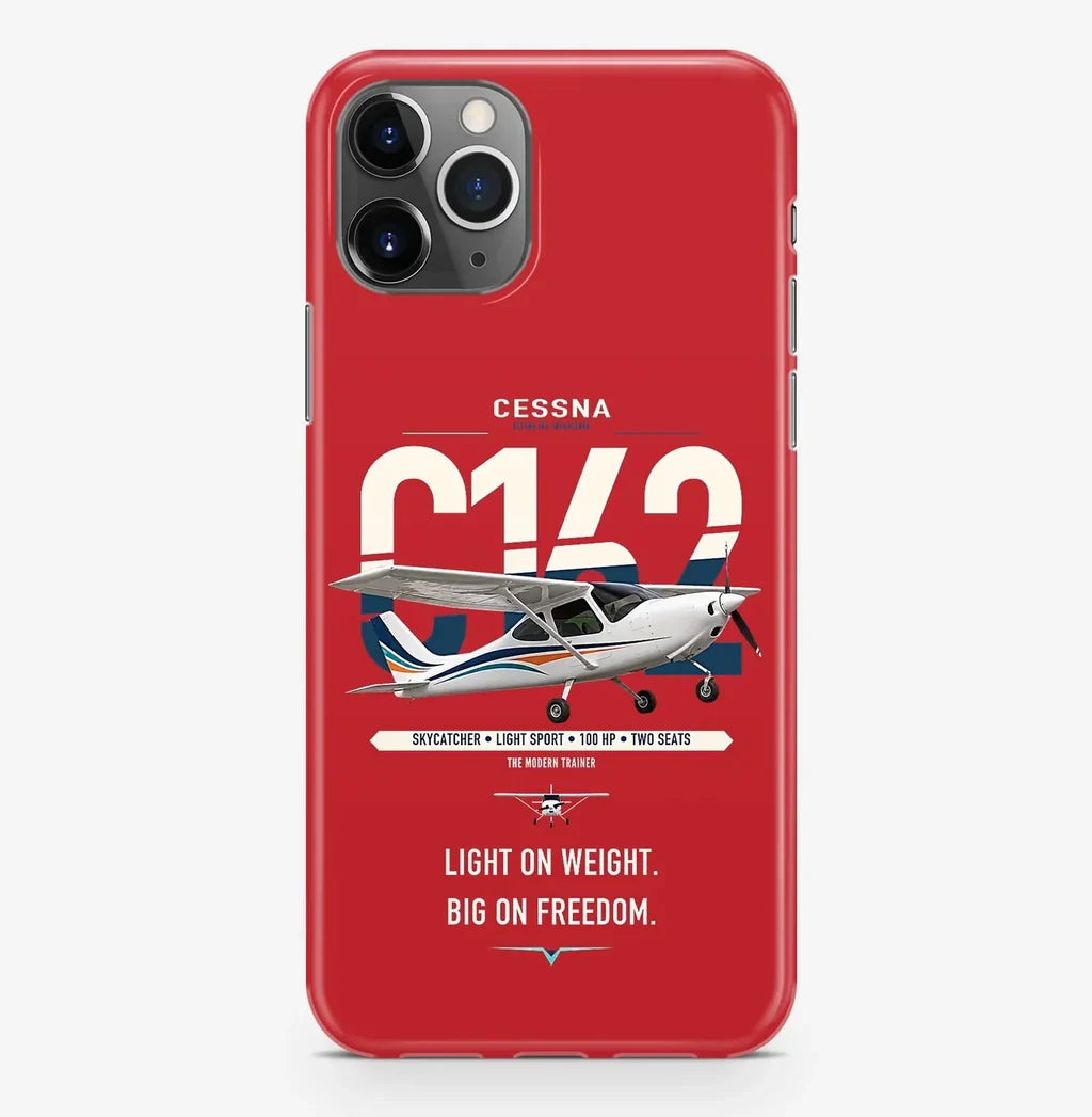 Cessna 162 Skycatcher design on red magsafe iphone case, for iPhone Pro Max