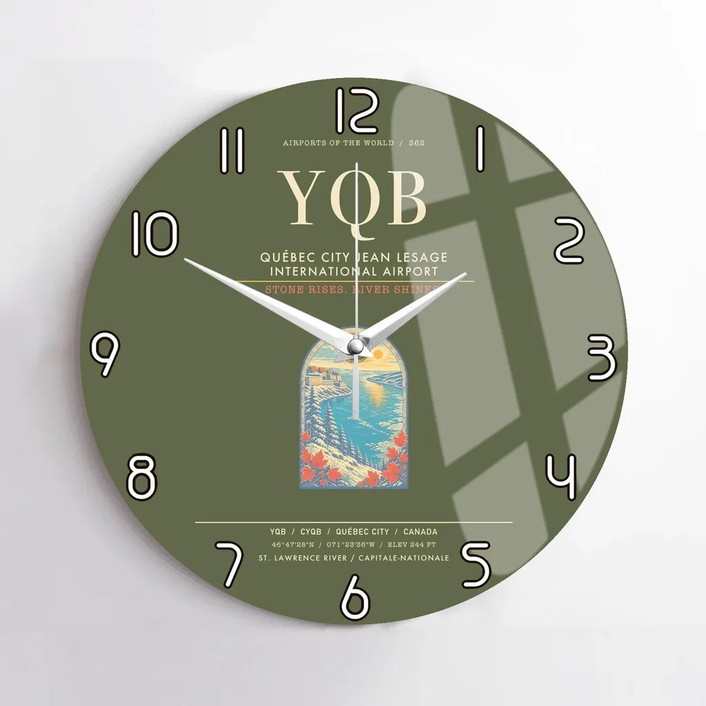 Quebec City Jean Lesage International Airport YQB Wall-Clock No-Frame - Green Army