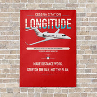 Thumbnail for Cessna Citation Longitude vertical canvas print - no frame - red background