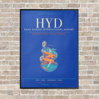 Thumbnail for Rajiv Gandhi International Airport Hyderabad HYD - Canvas Framed - Blue