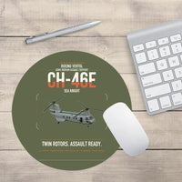 Thumbnail for Boeing Vertol CH-46E Sea Knight design on green army round mouse pad