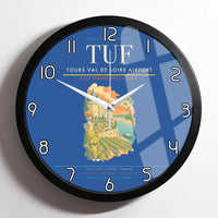 Thumbnail for Tours Val de Loire Airport (TUF) design on blue framed wall clock