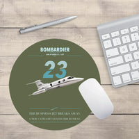 Thumbnail for Bombardier Learjet 23 design on green army round mouse pad