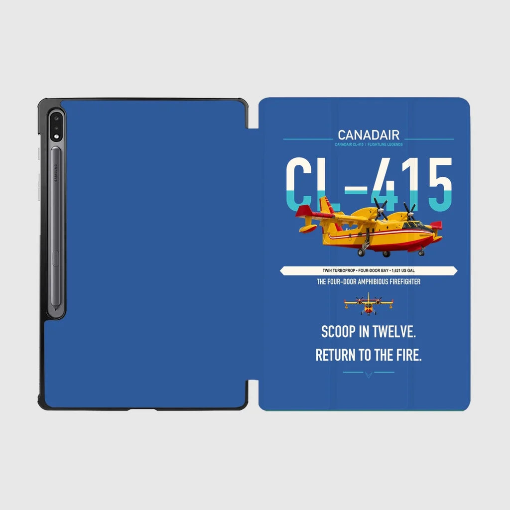 Canadair CL-415 design on blue samsung tablet tablet case