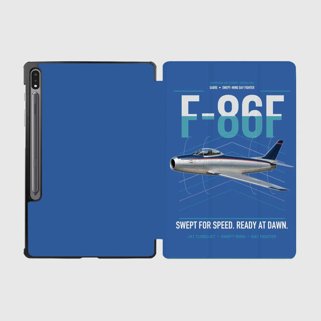 F-86F Sabre design on blue samsung tablet tablet case