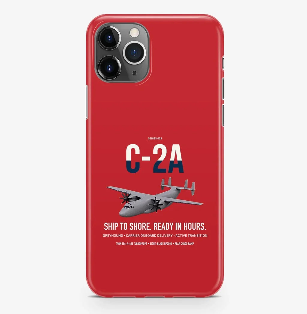 C-2A Greyhound design on red magsafe iphone case, for iPhone Pro Max