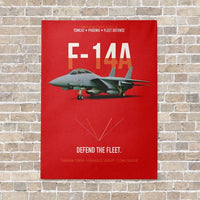 Thumbnail for F-14A Tomcat Defend The Fleet vertical canvas print - no frame - red background