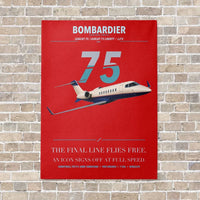 Thumbnail for Bombardier Learjet 75 Liberty vertical canvas print - no frame - red background