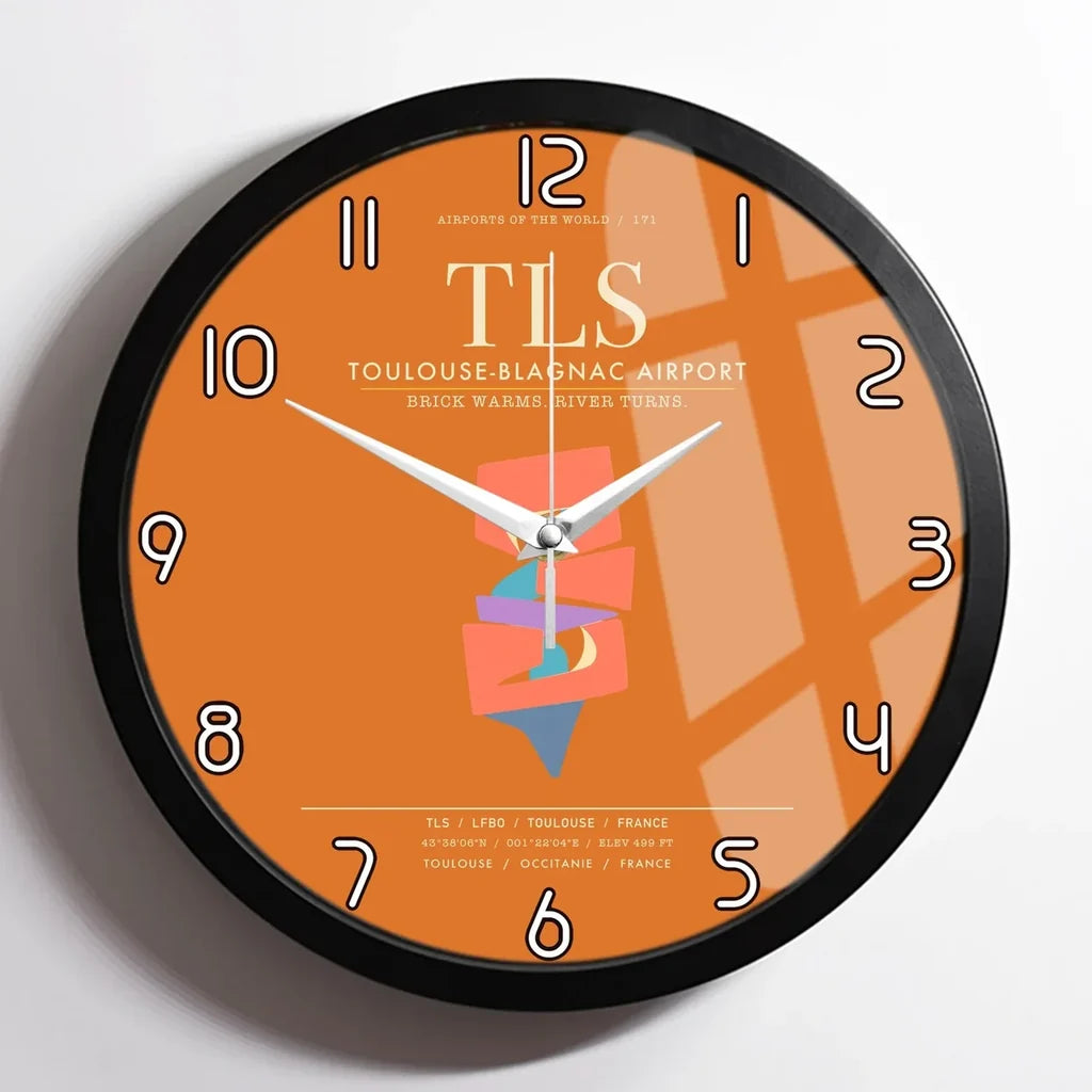 Toulouse-Blagnac Airport TLS Wall-Clock Framed - Orange