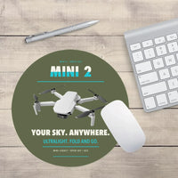 Thumbnail for DJI Mini 2 design on green army round mouse pad