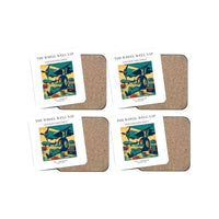 Thumbnail for The Wheel Well Nap - Designed Coasters design on white 4-pieces-set