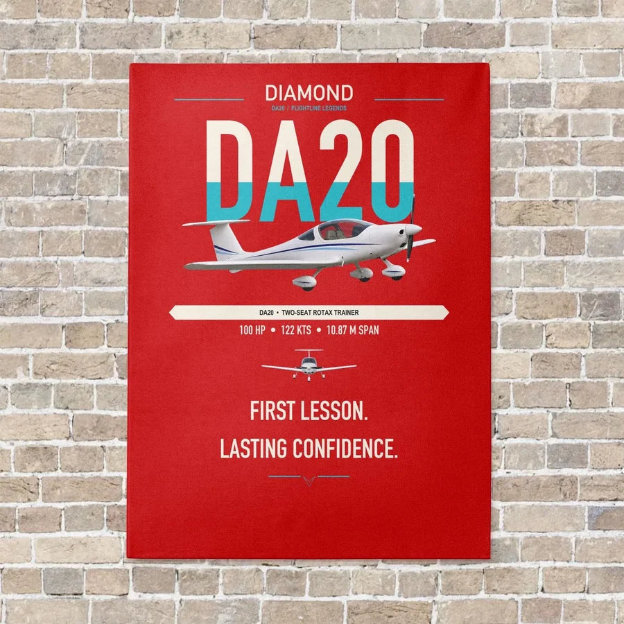 Diamond DA20 vertical canvas print - no frame - red background