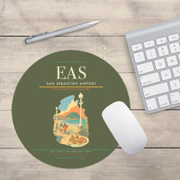 Thumbnail for San Sebastián Airport (EAS) design on green army round mouse pad