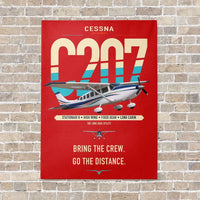 Thumbnail for Cessna T207A Stationair 8 vertical canvas print - no frame - red background