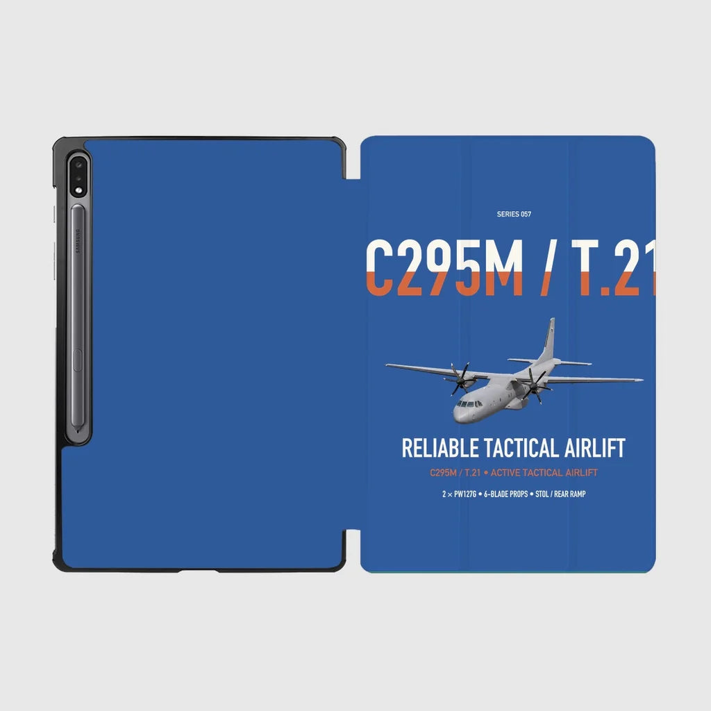 Airbus C295M T.21 design on blue samsung tablet tablet case
