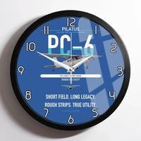 Thumbnail for Pilatus PC-6 Porter design on blue framed wall clock