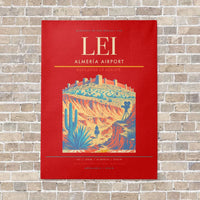 Thumbnail for Almería Airport LEI vertical canvas print - no frame - red background