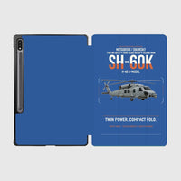 Thumbnail for Mitsubishi Sikorsky SH-60K design on blue samsung tablet tablet case