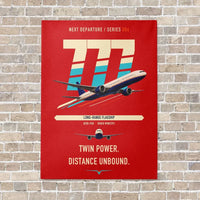 Thumbnail for Boeing 777-300ER vertical canvas print - no frame - red background