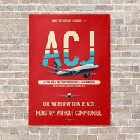 Thumbnail for Airbus ACJ330neo / exact ACJ330-800 vertical canvas print - no frame - red background