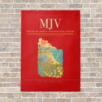 Thumbnail for Región de Murcia International Airport MJV vertical canvas print - no frame - red background