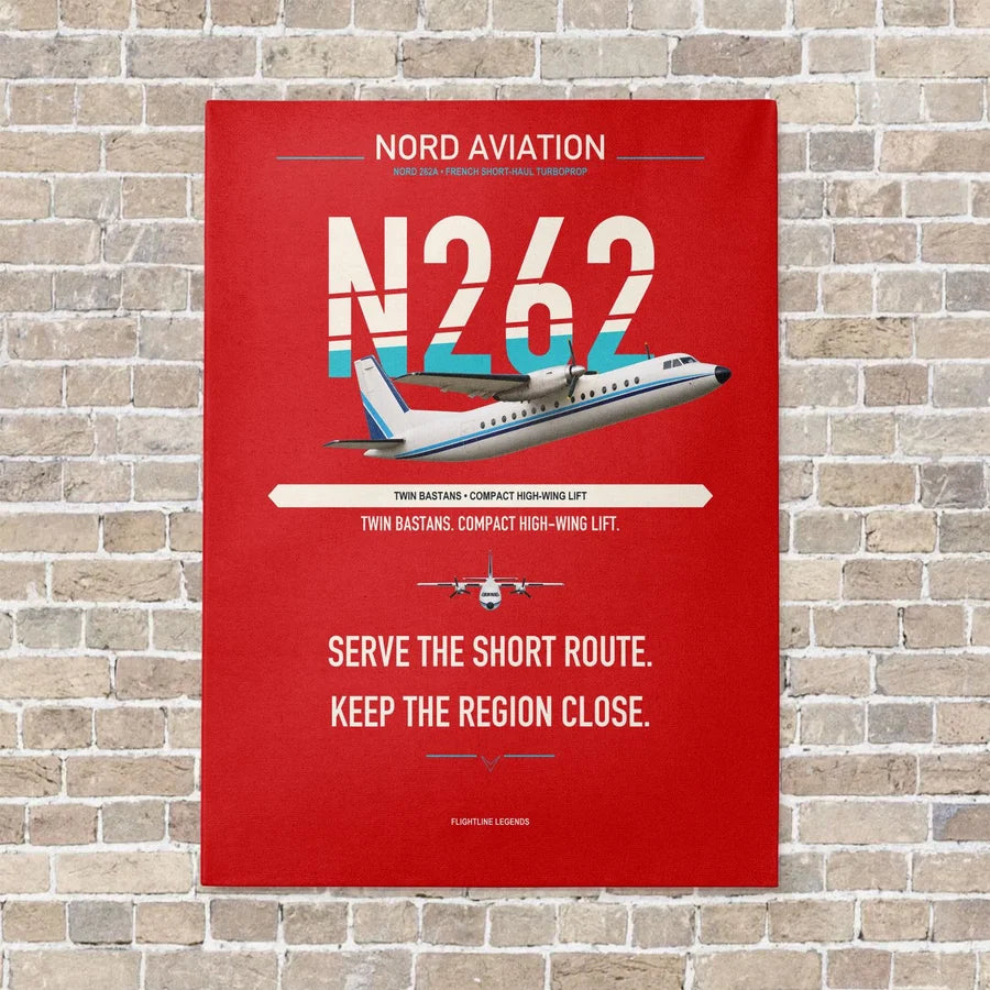 Nord 262A vertical canvas print - no frame - red background