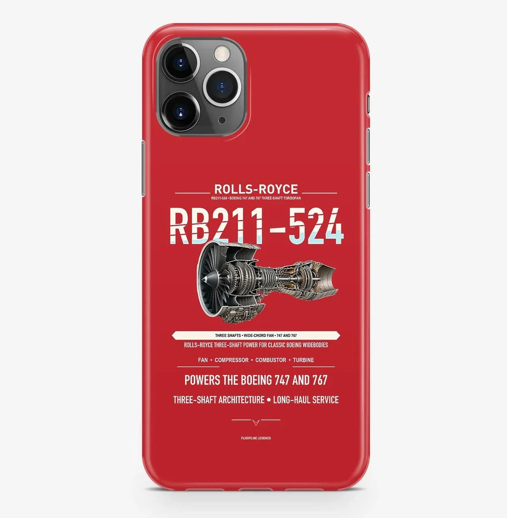 RB211-524 Case ProMax design on red iphone case promax