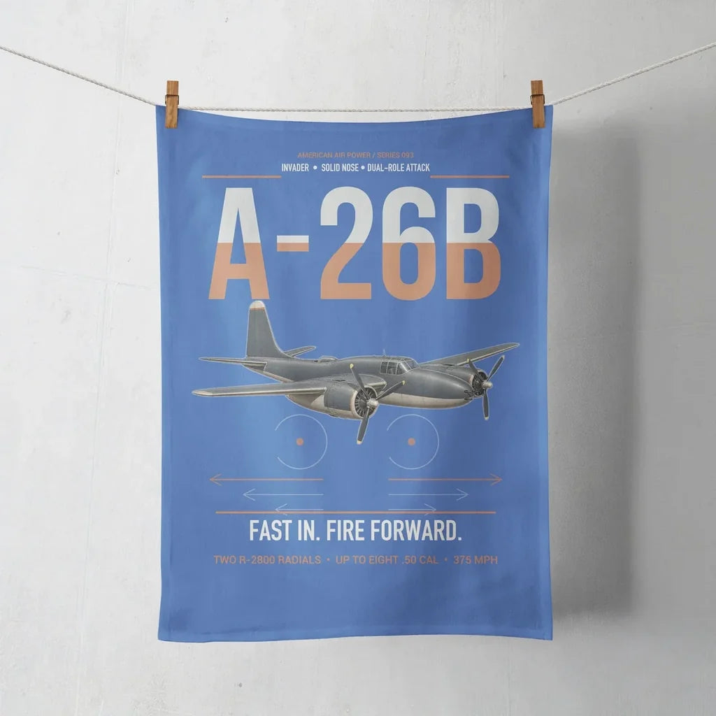 A-26B Invader design on blue towel