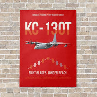 Thumbnail for KC-130T NP2000 vertical canvas print - no frame - red background