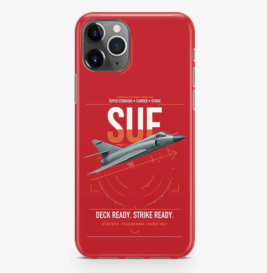 Dassault Super Étendard design on red magsafe iphone case, for iPhone Pro Max