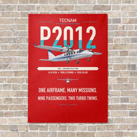 Thumbnail for Tecnam P2012 Traveller vertical canvas print - no frame - red background
