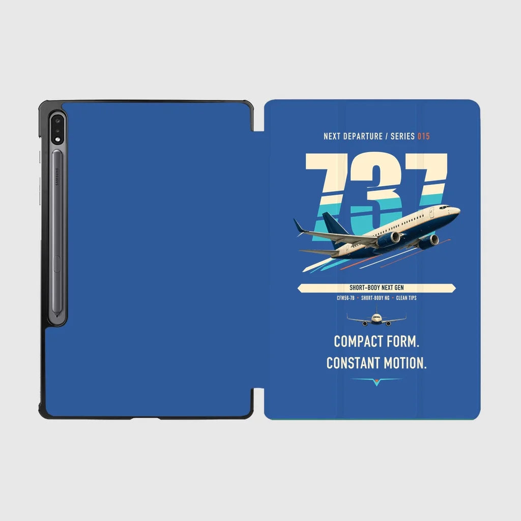 Boeing 737-700 NG design on blue samsung tablet tablet case