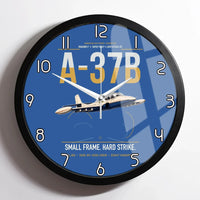 Thumbnail for A-37B Dragonfly design on blue framed wall clock