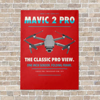 Thumbnail for DJI Mavic 2 Pro vertical canvas print - no frame - red background