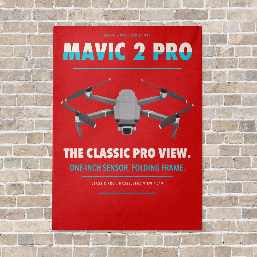 DJI Mavic 2 Pro vertical canvas print - no frame - red background